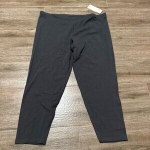 Eileen Fisher Organic Cotton Stretch Capri Leggings Graphite Grey XL